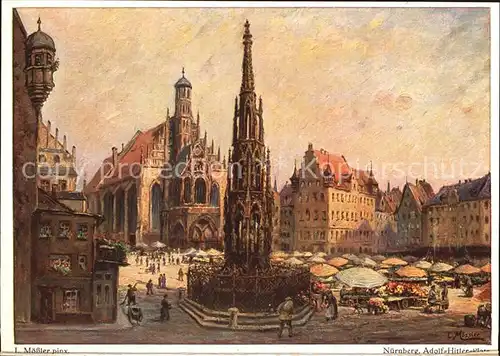 Moessler L. Nuernberg A. H. Platz Liebfrauenkirche  Kat. Kuenstlerkarte