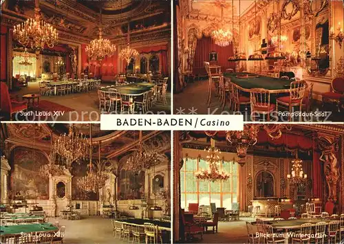 Casino Spielbank Baden Baden Saal Louis XIV Pompadour Saal  Kat. Spiel