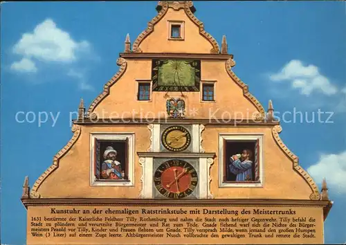 Uhren Kunstuhr Ratstrinkstube Rothenburg ob der Tauber  Kat. Technik