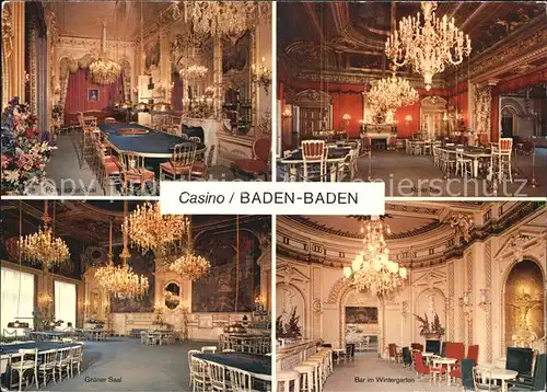 Casino Spielbank Baden Baden Gruener Saal Bar Wintergarten Roter Saal  Kat. Spiel