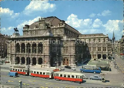 Opergebaeude Wien Oper Strassenbahn  Kat. Gebaeude