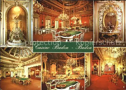 Casino Spielbank Baden Baden Salon Pompadour Florentiner Saal Wintergarten  Kat. Spiel