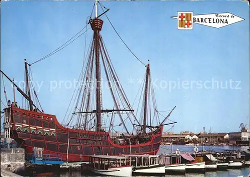 Segelschiffe Carabela de Colon Santa Maria Barcelona  Kat. Schiffe
