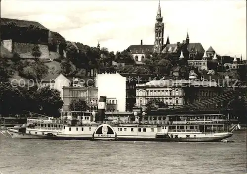 Dampfer Seitenrad Szabadsag Budapest Kat. Schiffe