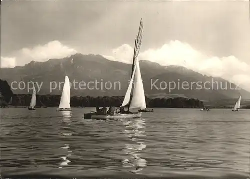 Segelboote Chiemsee Kampenwand  Kat. Schiffe