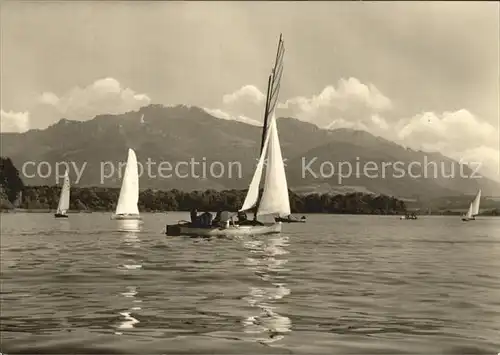 Segelboote Chiemsee Kampenwand  Kat. Schiffe