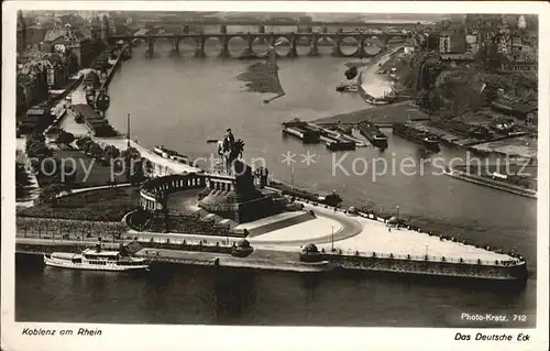 Foto Kratz Nr. 712 Koblenz am Rhein Deutsches Eck Kat. Fotografie