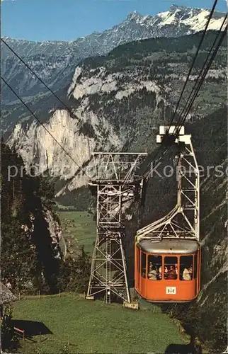 Seilbahn Schilthornbahn Muerren Lauterbrunnental Kat. Bahnen