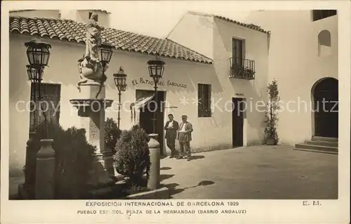 Exposicion Internacional Barcelona 1929 Pueblo Espanol Plaza de la Hermandad  Kat. Expositions