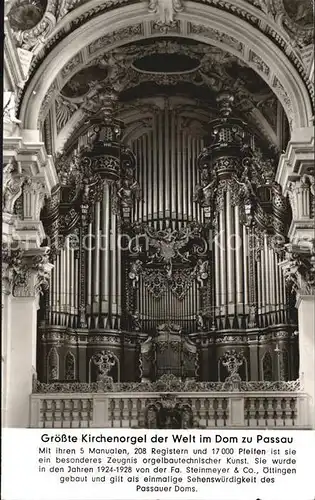 Kirchenorgel Dom Passau  Kat. Musik