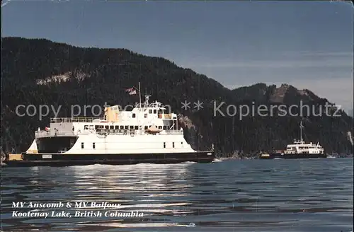 Faehre MV Anscomb MV Balfour Kootenay Lake British Columbia  Kat. Schiffe