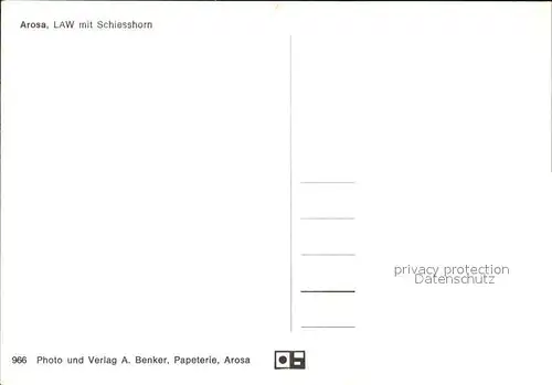 Seilbahn LAW Arosa Schiesshorn Kat. Bahnen