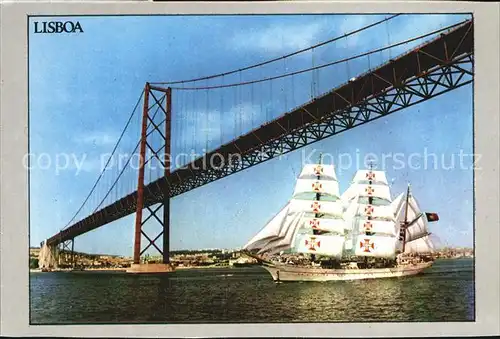 Bruecken Bridges Ponts Segelschiff Lisboa Portugal Ponte sobre o Tejo