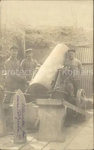 Militaria Geschuetze Soldaten mit Kanone WK1 Bombe