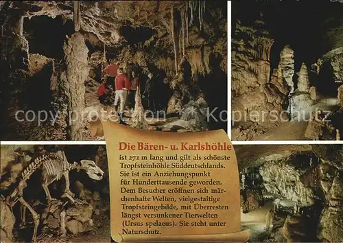 Hoehlen Caves Grottes Baeren  und Karlshoehle Erpfingen  Kat. Berge