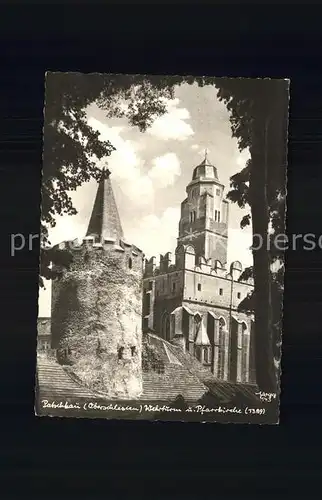 Foto Popp Nr. 143 Patschkau Oberschlesien Wehrturm Pfarrkirche  Kat. Fotografie