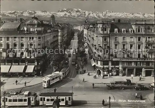 Strassenbahn Zuerich Bahnhofstrasse  Kat. Strassenbahn