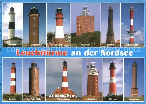 Leuchtturm Lighthouse Nordsee Kampen Westerheber Hoernum Neuwerk Armrum Kat. Gebaeude