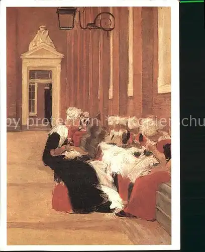 Kuenstlerkarte Max Liebermann Hof des Waisenhauses in Amsterdam  Kat. Kuenstlerkarte