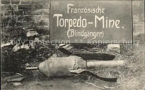 Militaria Bomben Minen franzoesische Torpedo Mine Blindgaenger WK1
