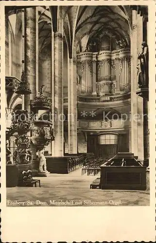 Kirchenorgel Freiberg Sachsen Dom Mittelschiff Silbermann Orgel Kat. Musik