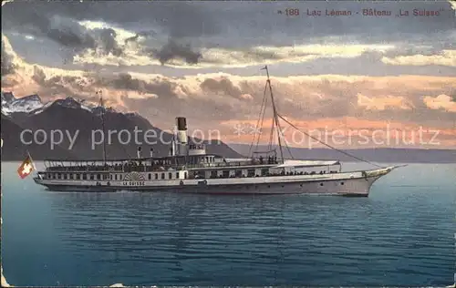 Dampfer Seitenrad Bateau La Suisse Lac Leman  Kat. Schiffe