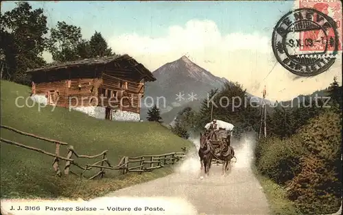 Postkutsche Voiture de Poste Paysage Suisse  Kat. Post