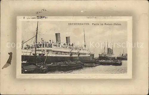 Dampfer Oceanliner Bremerhaven Kaiser Hafen  Kat. Schiffe