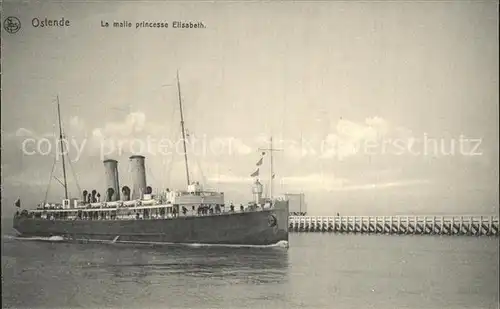 Dampfer Oceanliner Elisabeth Ostende  Kat. Schiffe