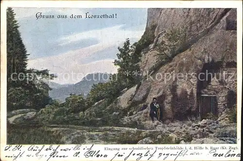 Hoehlen Caves Grottes Tropfsteinhoehle Baar Eingang Lorzethal  Kat. Berge