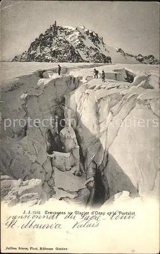 Gletscher Crevasses au Glacier d Orny Portalet Kat. Berge