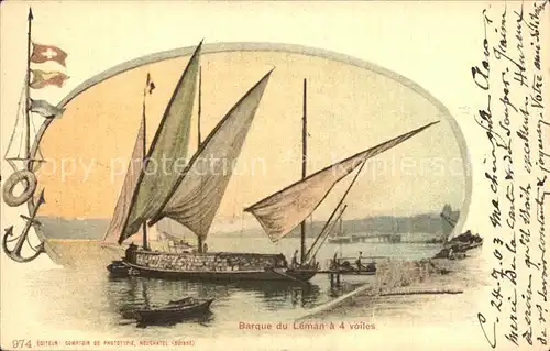 Segelboote Barque du Leman a 4 voiles  Kat. Schiffe