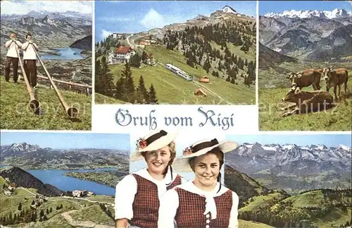 Alphorn Alphornblaeser Rigi Staffel Kulm  Kat. Musik