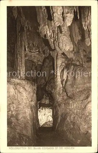 Hoehlen Caves Grottes Hoellgrotten Baar Eingang  Kat. Berge
