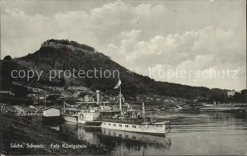 Dampfer Seitenrad Fels Koenigstein Saechsische Schweiz  Kat. Schiffe