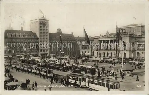 Strassenbahn Leipzig Augustusplatz Theater Hochhaus Kat. Strassenbahn