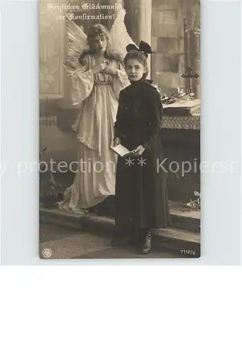 Konfirmation Schutzengel Foto NPG Nr. 7112 6  Kat. Feiern und Feste