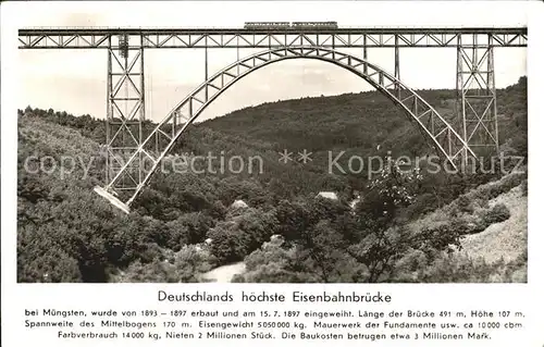 Bruecken Bridges Ponts Muengsten Eisenbahnbruecke 