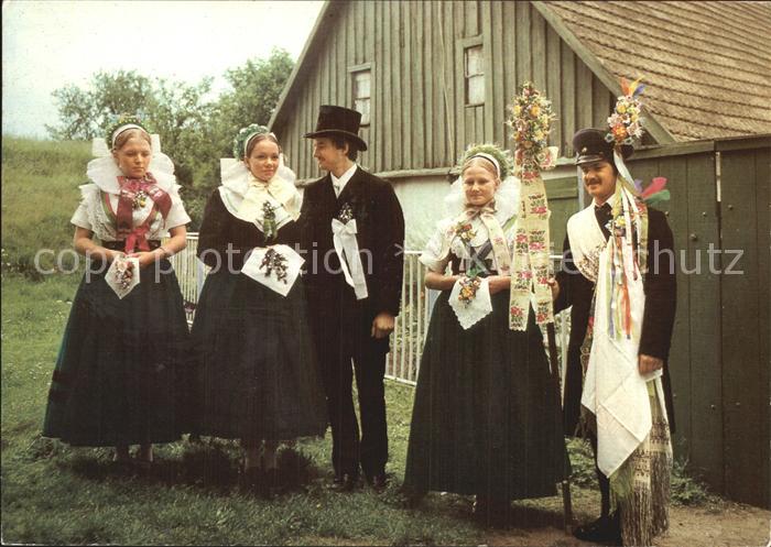 Trachten Sorbische Hochzeitstrachten Wolkenberg Spremberg Kat. Trachten