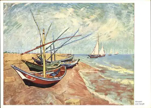 Van Gogh Vincent Die Boote von St. Maries  Kat. Kuenstlerkarte