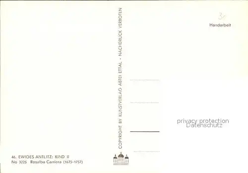 Kuenstlerkarte Rosalba Carriera Ewiges Antlitz Kind II  Kat. Kuenstlerkarte