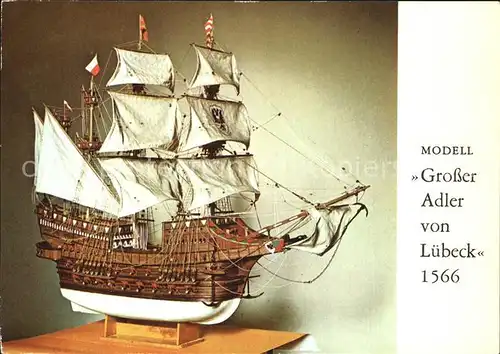 Segelschiffe Modell Grosser Adler von Luebeck Schifffahrtsmuseum Rostock Kat. Schiffe