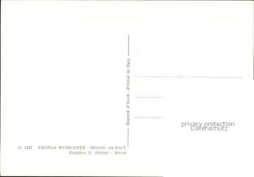 Kuenstlerkarte Melozzo da Forli Angelo Musicante  Kat. Kuenstlerkarte