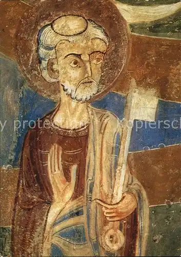Religion Apostel Petrus Freske der Krypta um 1160 Stift Marieberg Vintschgau Kat. Religion