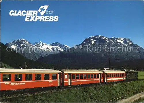 Eisenbahn Glacier Express Oberengadin Berninagruppe Kat. Eisenbahn