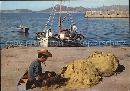 Fischerei Fischer Fischerboot Fischernetze Griechenland  Kat. Handwerk