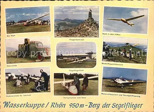 Segelflug Wasserkuppe Rhoen Fliegerdenkmal Modellflugwettbewerb  Kat. Flug