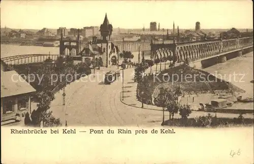 Strassenbahn Kehl Rheinbruecke Pont du Rhin  Kat. Strassenbahn