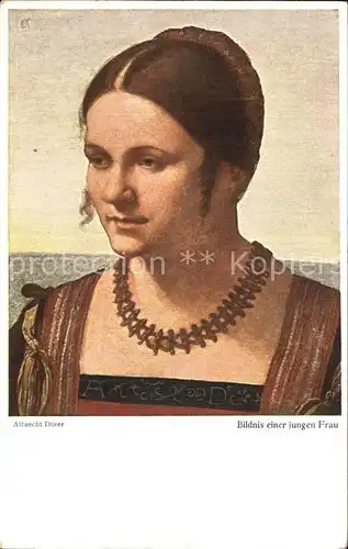 Duerer Albrecht Nuernberg Bildnis einer jungen Frau  Kat. Kuenstlerkarte