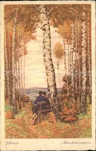 Kuenstlerkarte J. Strnad Melancholie podzimu Kat. Kuenstlerkarte